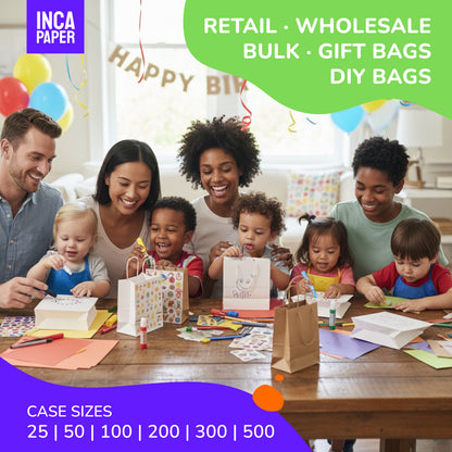 8" x 4.75" x 10.25" White Paper Bags with Twisted Handles (120 GSM)