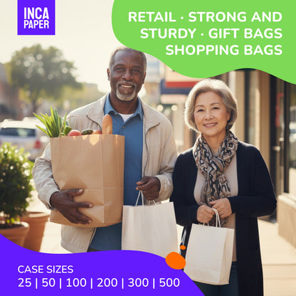 16" x 6" x 12" Printed Kraft Paper Bags with Twisted Handles (120 GSM)